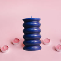 Thoughtfol Candles Thoughtfol's Serenity Pillar: The Unscented Symphony - Navy Blue
