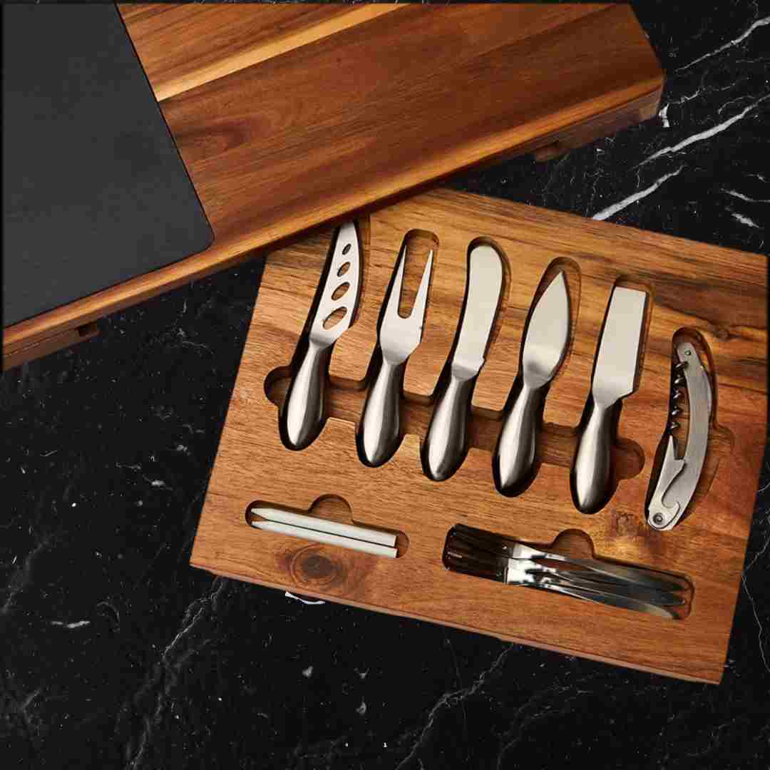 Thoughtfol Charcuterie Sets Exquisite Acacia Wood Charcuterie Board Set with Charcuterie Guide | Thoughtfols Premium Gift Collection: The Ultimate Gift for a food enthusiast | Perfect Gift for Housewarming, Wedding and Welcoming
