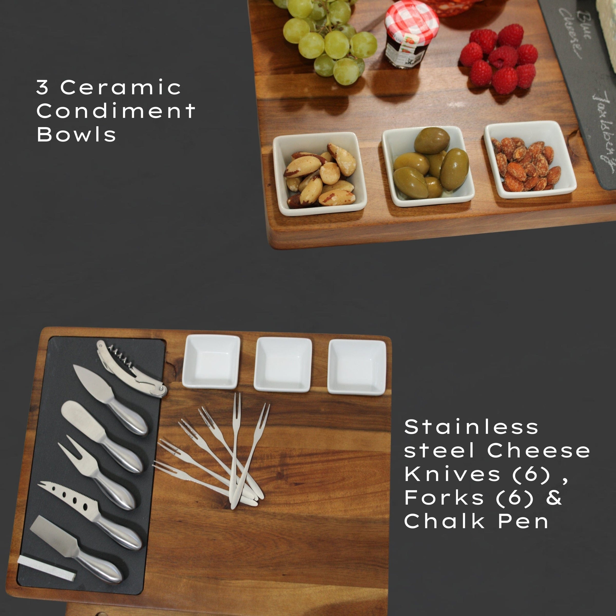 Thoughtfol Charcuterie Sets Exquisite Acacia Wood Charcuterie Board Set with Charcuterie Guide | Thoughtfols Premium Gift Collection: The Ultimate Gift for a food enthusiast | Perfect Gift for Housewarming, Wedding and Welcoming