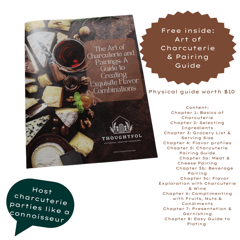 Thoughtfol Charcuterie Sets Thoughtfol Deluxe Bamboo Cheese Board Set | Charcuterie and Pairing Guide | Large Wooden Board | Unique Housewarming Gift | Perfect for Appetizers, Cheese Platters, Meat and Cheese Trays | Wood Serving Board | The Ultimate Gift for Food Enthusiasts!