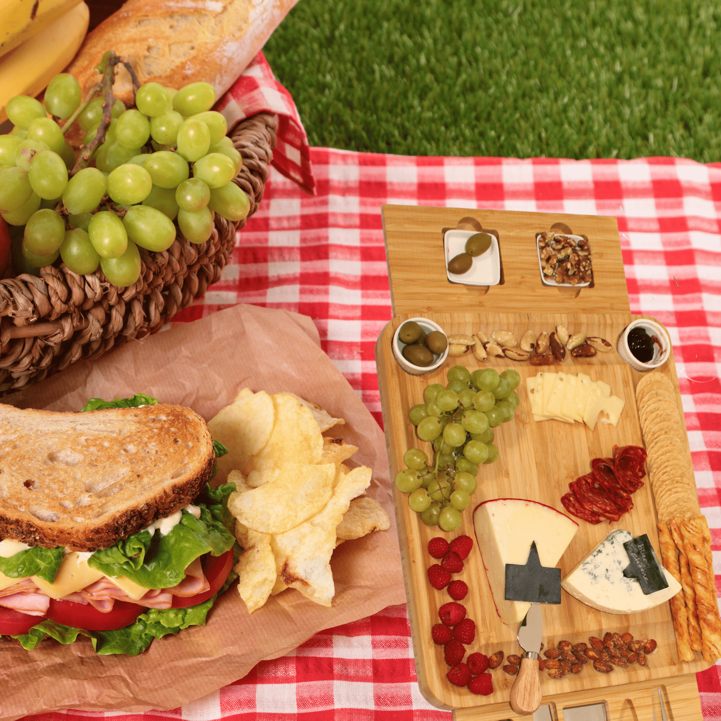 Thoughtfol Charcuterie Sets Thoughtfol Deluxe Bamboo Cheese Board Set | Charcuterie and Pairing Guide | Large Wooden Board | Unique Housewarming Gift | Perfect for Appetizers, Cheese Platters, Meat and Cheese Trays | Wood Serving Board | The Ultimate Gift for Food Enthusiasts!