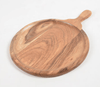 Thoughtfol pizza board Rustic Elegance: Farmhouse Raw Acacia Wood Pizza Platter