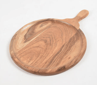 Thoughtfol pizza board Rustic Elegance: Farmhouse Raw Acacia Wood Pizza Platter