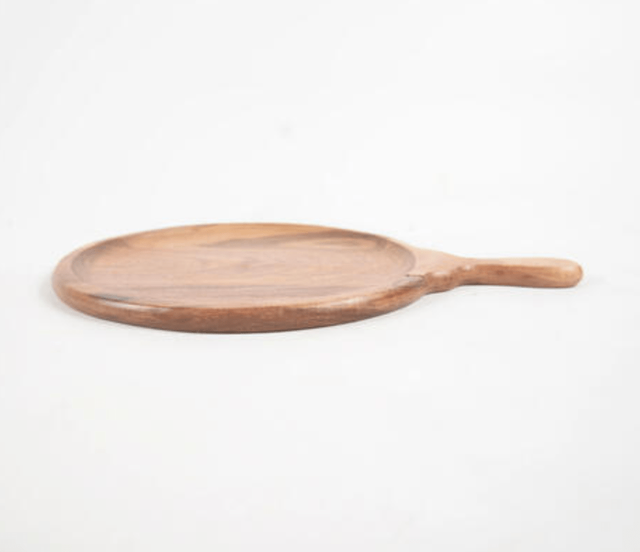 Thoughtfol pizza board Rustic Elegance: Farmhouse Raw Acacia Wood Pizza Platter