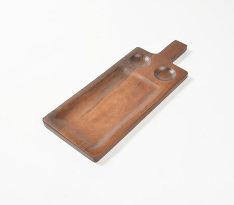 Thoughtfol Serving Board Handcrafted Sophistication: Wooden Chip & Dip Platter