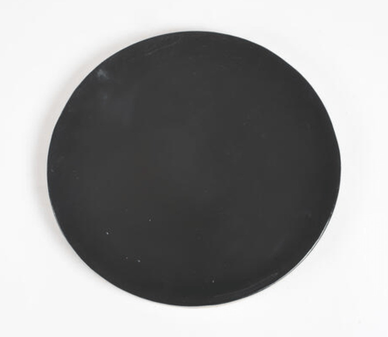 Thoughtfol Serving Board Timeless Sophistication: Matte Noir Enamelled Wooden Platter